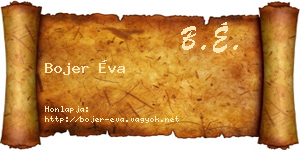 Bojer Éva névjegykártya